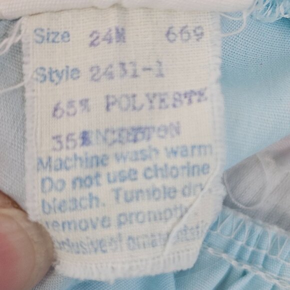 Vtg JC Penney Dress Baby Blue Girls 24M Toddle Time Dainty Pretty Formal Lace - Picture 9 of 16